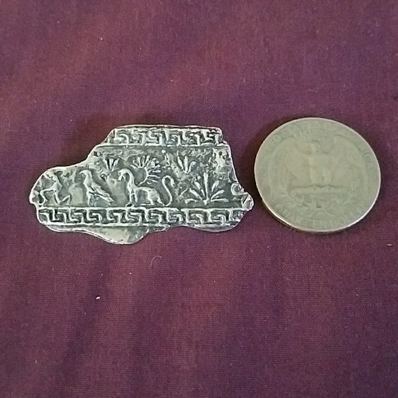 Super Rare Sterling Egyptian "Rubbing" Brooch - Picture 3 of 3